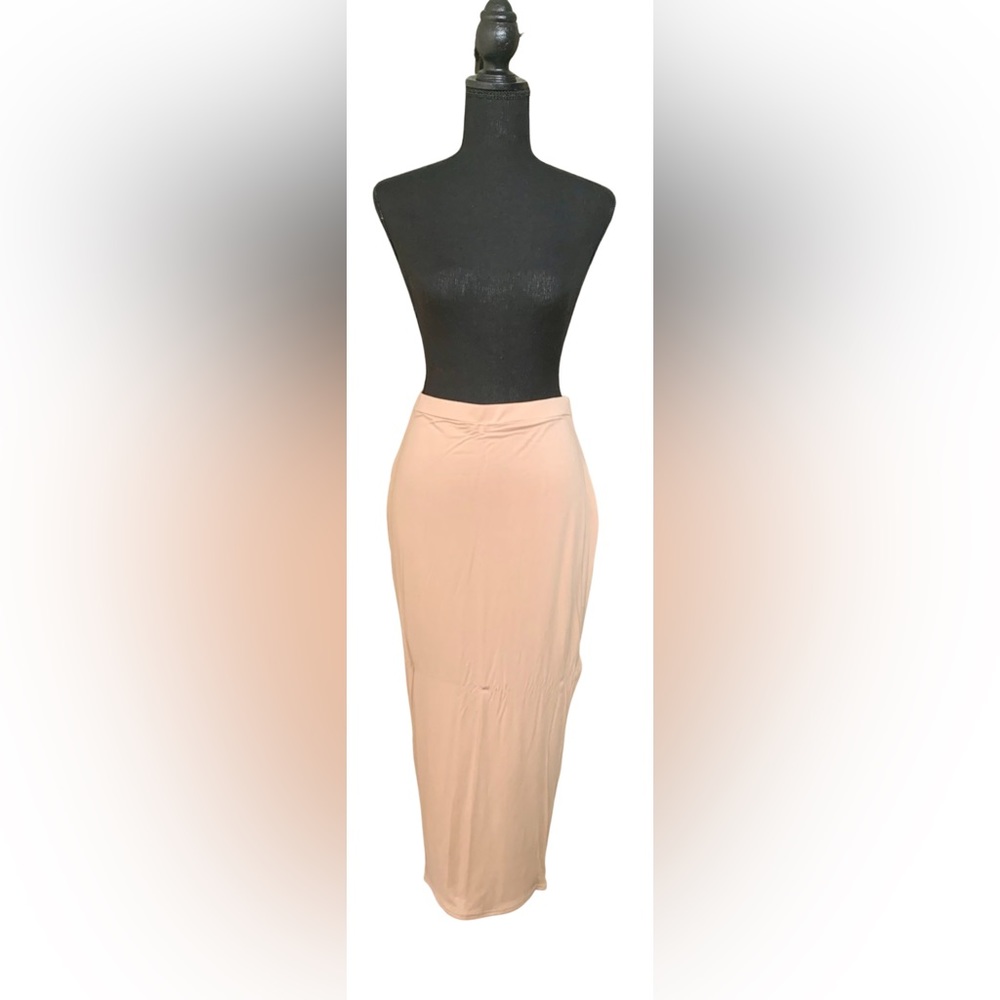 MissGuided Blush Pink High-Waist BodyCon Ankle Skirt